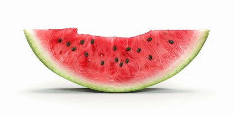 Poster - A slice of watermelon with black seeds. Generate AI image