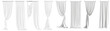 © creativenergy.it - White sheer curtains with different drapery, semi-transparent alpha channel