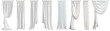 © creativenergy.it - Bundle of white sheer curtains with different drapery, semi-transparent