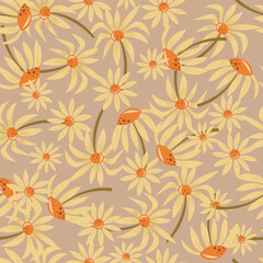 Wall Mural - Floral motif seamless pattern suitable for fabrics, motifs, backgrounds, wrapping, etc	
