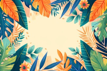 Wall Mural - Summer Background illustration created with Generative AI