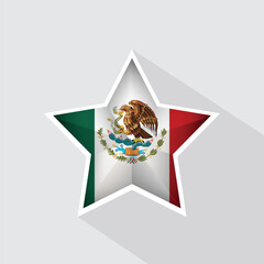 Wall Mural - Mexico Flag Star Shape Icon