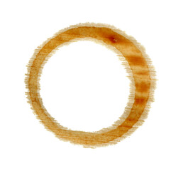 Poster - Coffee cup stain isolated on white, top view