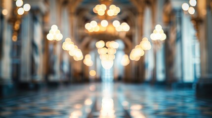 Blurred background of hall in various buildings