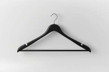 Sticker - A simple and clean image of a black coat hanger on a white wall, great for interior design or minimalist decor inspiration