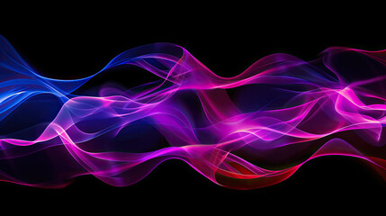 Sticker - Abstract colorful smoke neon light isolated on black background