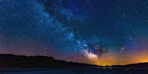 clear night sky full of bright shining starts, colorful