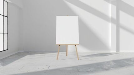 Wall Mural - Easel standing alone against white backdrop