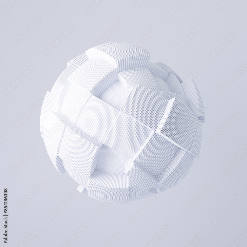 Random Sphere Texture 3d render of spherical shape with random blocks. Dynamic futuristic ...