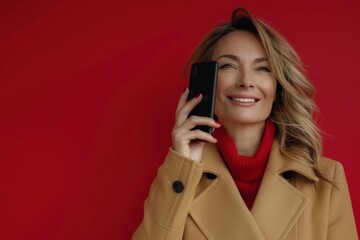 Wall Mural - Femme avec smartphone