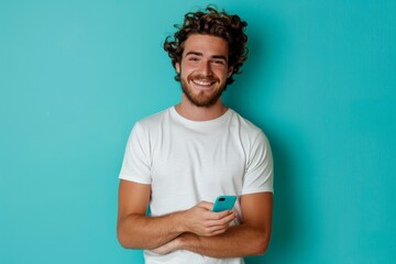 Poster - Homme avec téléphone mobile