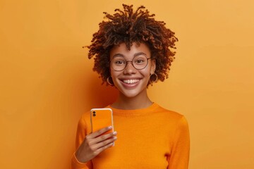 Canvas Print - Femme avec téléphone mobile