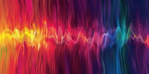Wall Mural - A colorful wave of sound with a rainbow of colors. Generate AI image