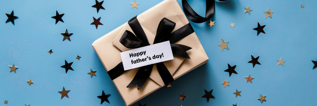Sleek blue background with a gift box and a 