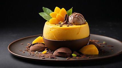 Poster - Ice cream sorbet - mango, passion fruit, chocolate