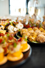 Canvas Print - catering food buffet on table.