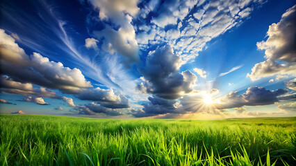 Wall Mural - sky and grass