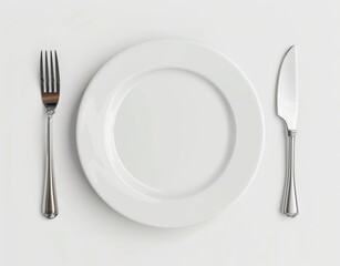 Dining Essentials on a White Plate Generative AI