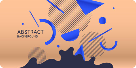 Poster - Background with abstract shapes. A template for design and creativity. The composition of the figures. The illustration is in a modern style, simple and concise design.