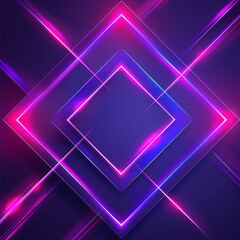 Wall Mural - Simple geometric neon lights glowing background