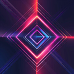 Wall Mural - Simple geometric neon lights glowing background