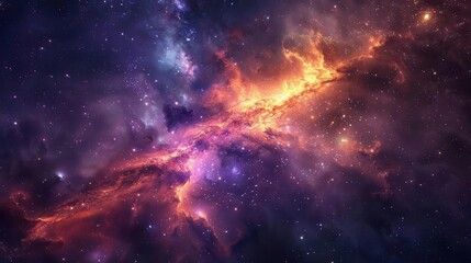 Wall Mural - glowing star constellation in deep space nebula and galaxy background mysterious and vast universe digital art