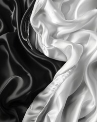 Poster - A black and white fabric with a white stripe