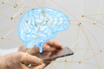 Poster - medical on hospital background, medical technology network concept