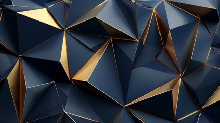 Poster - An abstract geometric composition with a dark blue background. Stock.