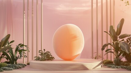 Poster - 3D rendering of modern minimal podium for product presentations.