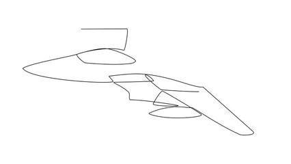 Wall Mural - Animated self drawing of airplane as air vehicle and transportation video design illustration. Air transportation design in simple linear video style. Non coloring vehicle design concept illustration