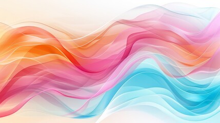 Poster - Generated AI abstract background with smooth lines in red, orange, and blue.