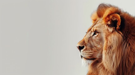 Poster - African male lion king of the animals with space for text