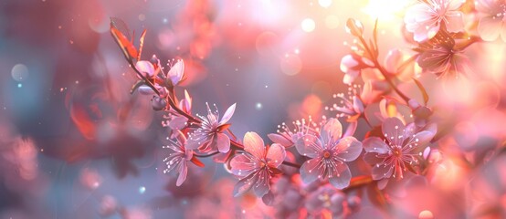 Poster - This is a spring blossom background. Blank background for advertising and text. Stock.