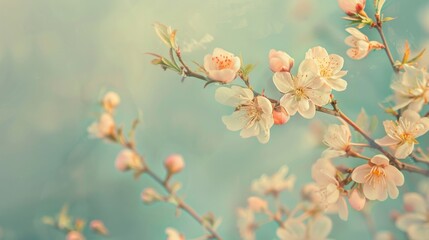 Poster - Background of spring blossoms. Generating AI from an old photo