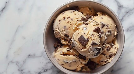 Wall Mural - A bowl of vegan cookie dough flavoured ice cream