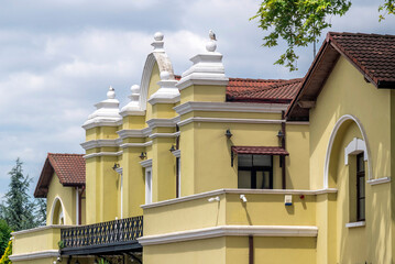 details of the historical train building at the izmit, turkey