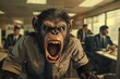 © Maxim Borbut - A monkey ape boss business concept, generative AI.