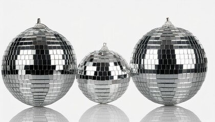 Wall Mural - shiny silver disco mirror ball isolated on transparent background png