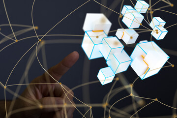 Fototapete - people network structure hr - human resources management and recruitment