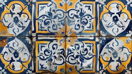 Poster - Decorative Tiles from Lisbon Antique Tile Patterns and Artistic Decor