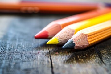Poster - Vibrant, up-close shot of colored pencils with a focus on texture and hues