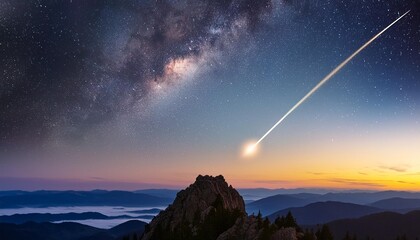Wall Mural - image of a shooting star or meteorite from outer space