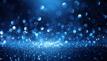 Wall Mural - abstract dark blue digital background with sparkling blue light particles