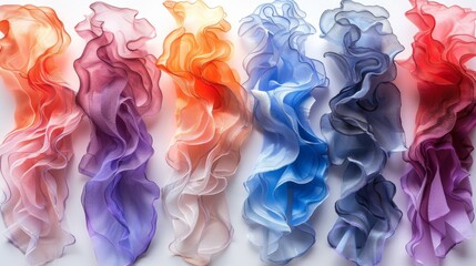 Poster - Illustrate torn plastic wrap sets in various colors and transparencies to suit different design needs.