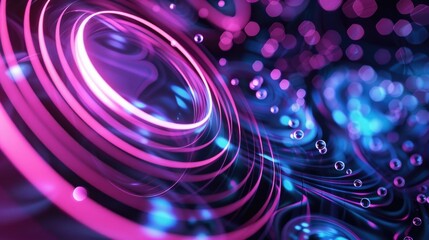 Poster - Digital background featuring loading circles.