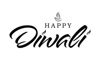 Wall Mural - Happy Diwali text vector, Happy Diwali text design, Happy Diwali cursive font design, Diwali Festival vector, Deepavali design