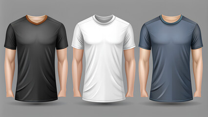 Wall Mural - Vector set template of male T-shirts