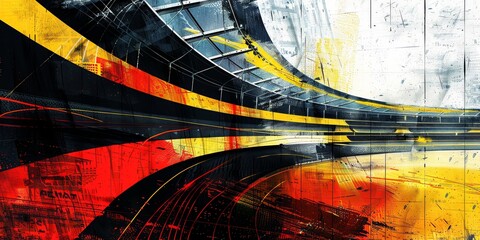 Wall Mural - Abstract depiction of German flag with futuristic elements, national pride concept