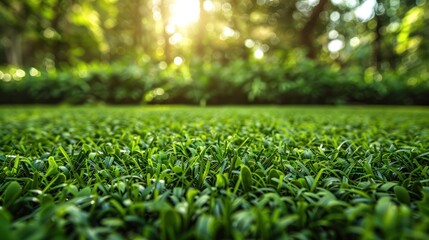 Wall Mural - Vibrant Verdant Backdrop: Lush Real Green Grass Texture for Nature-Themed Designs